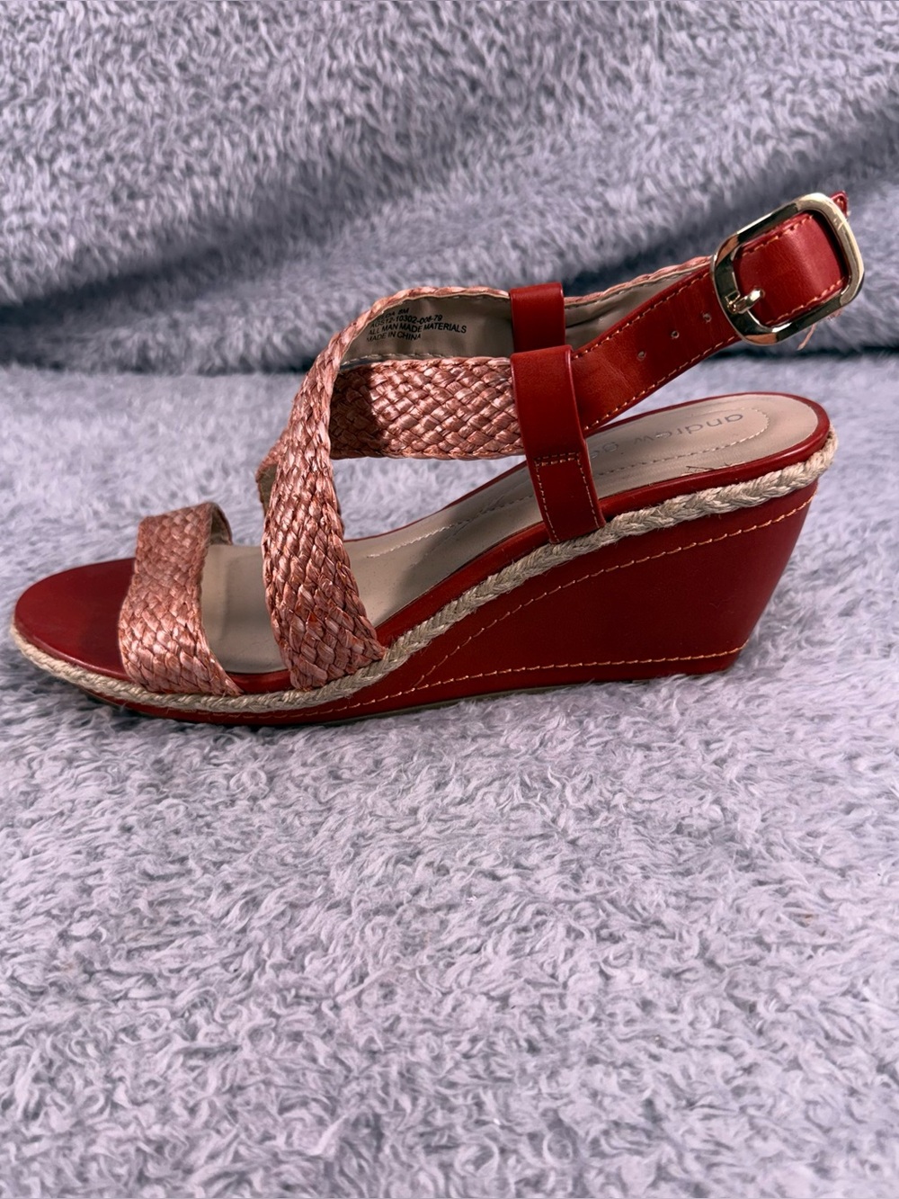 Andrew Geller Wedges Felda Orange Size 8 M **READ DESCRIPTION **